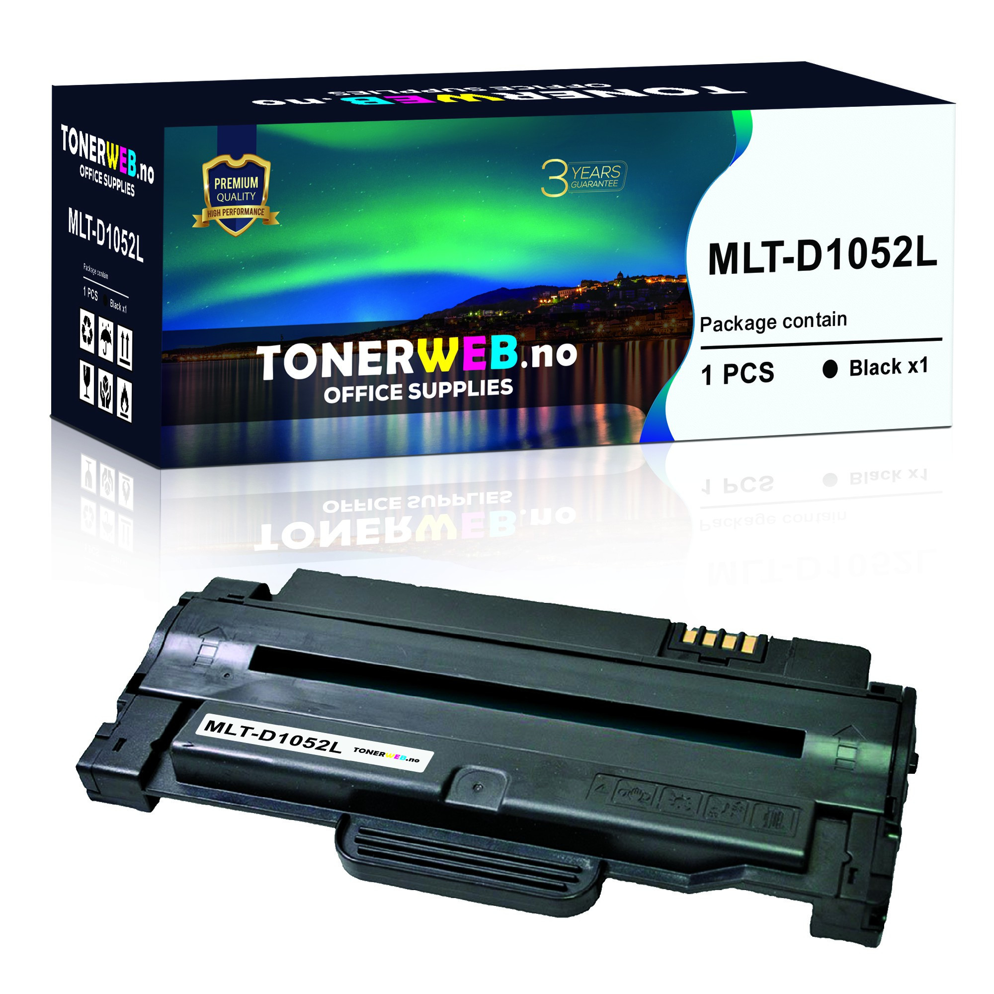 BildeSamsung Toner Sort Høykapasitet (2.500 sider) - Erstatter MLT-D1052L