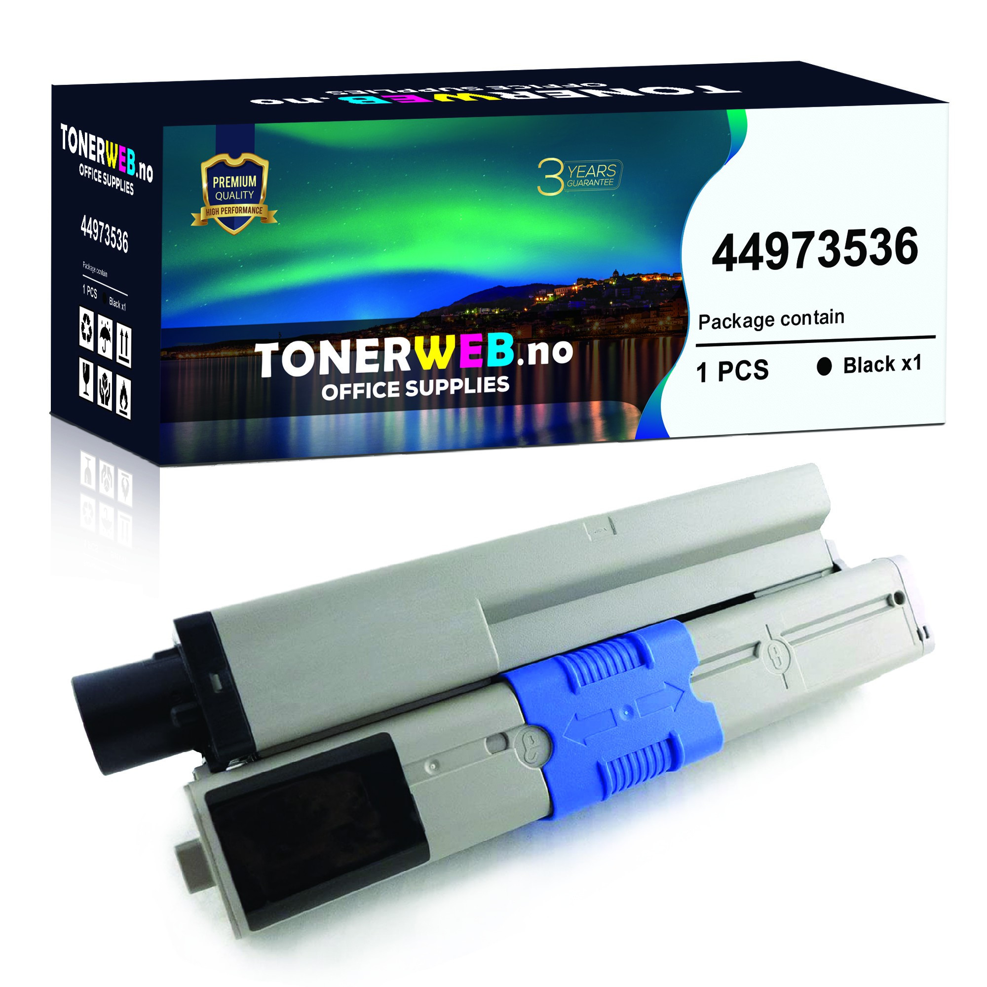 BildeOKI Toner Sort (2.200 sider) - Erstatter 44973536