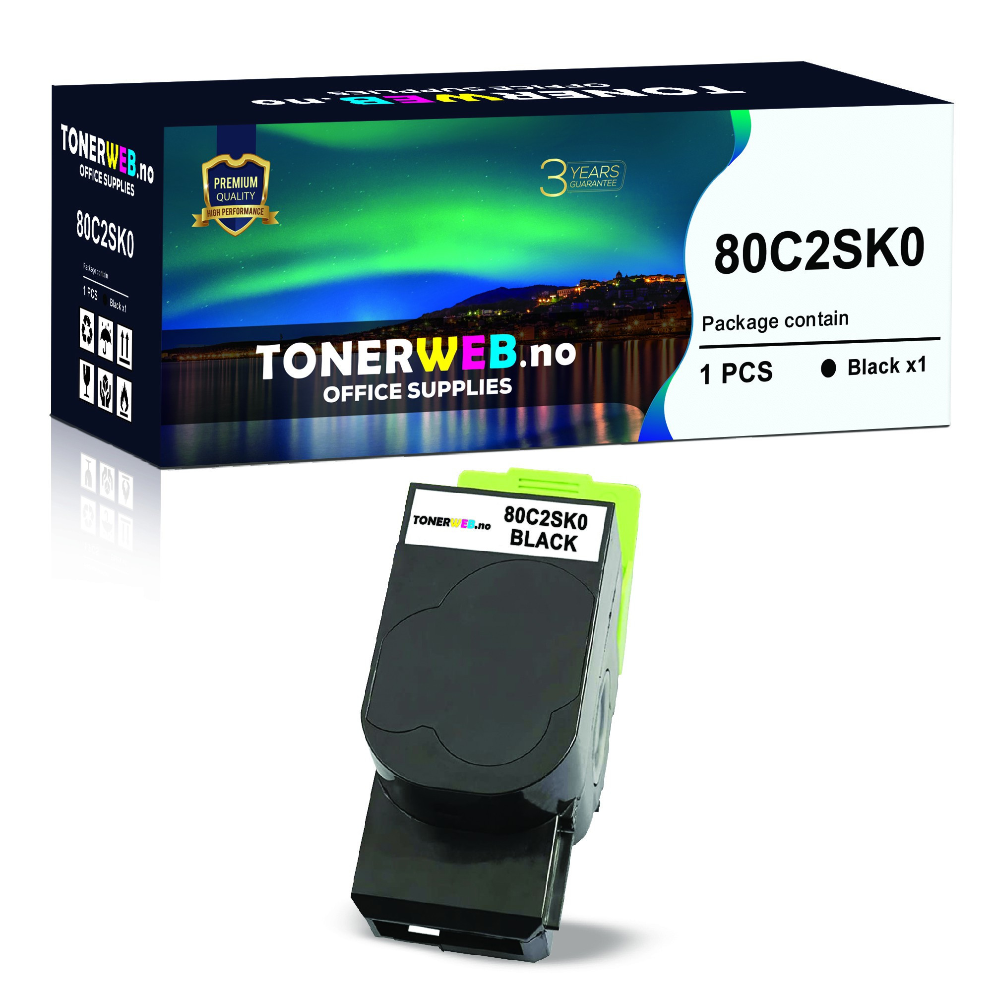 BildeLexmark Toner Sort (2.500 sider) - Erstatter 80C2SK0