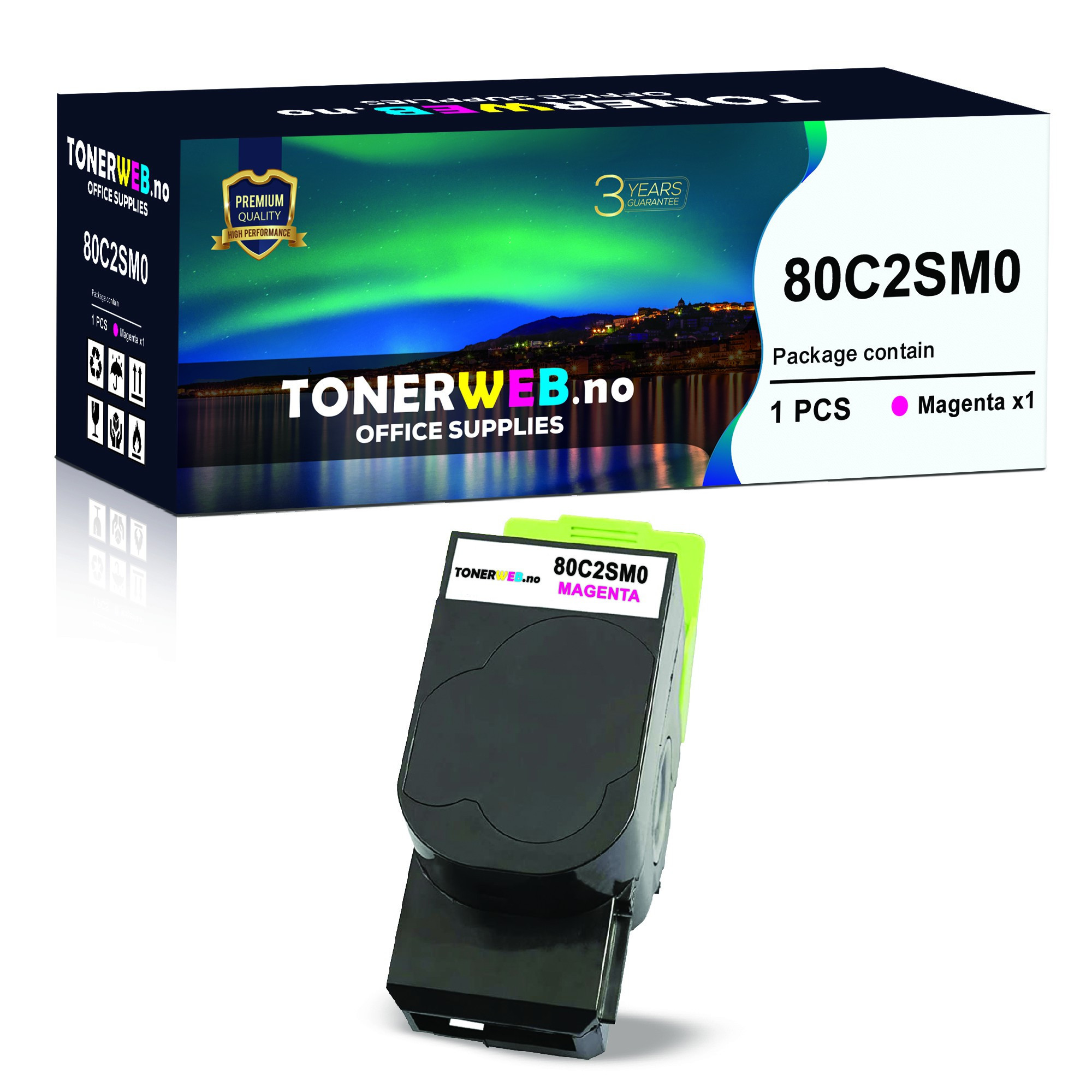BildeLexmark Toner Magenta (2.000 sider) - Erstatter 80C2SM0