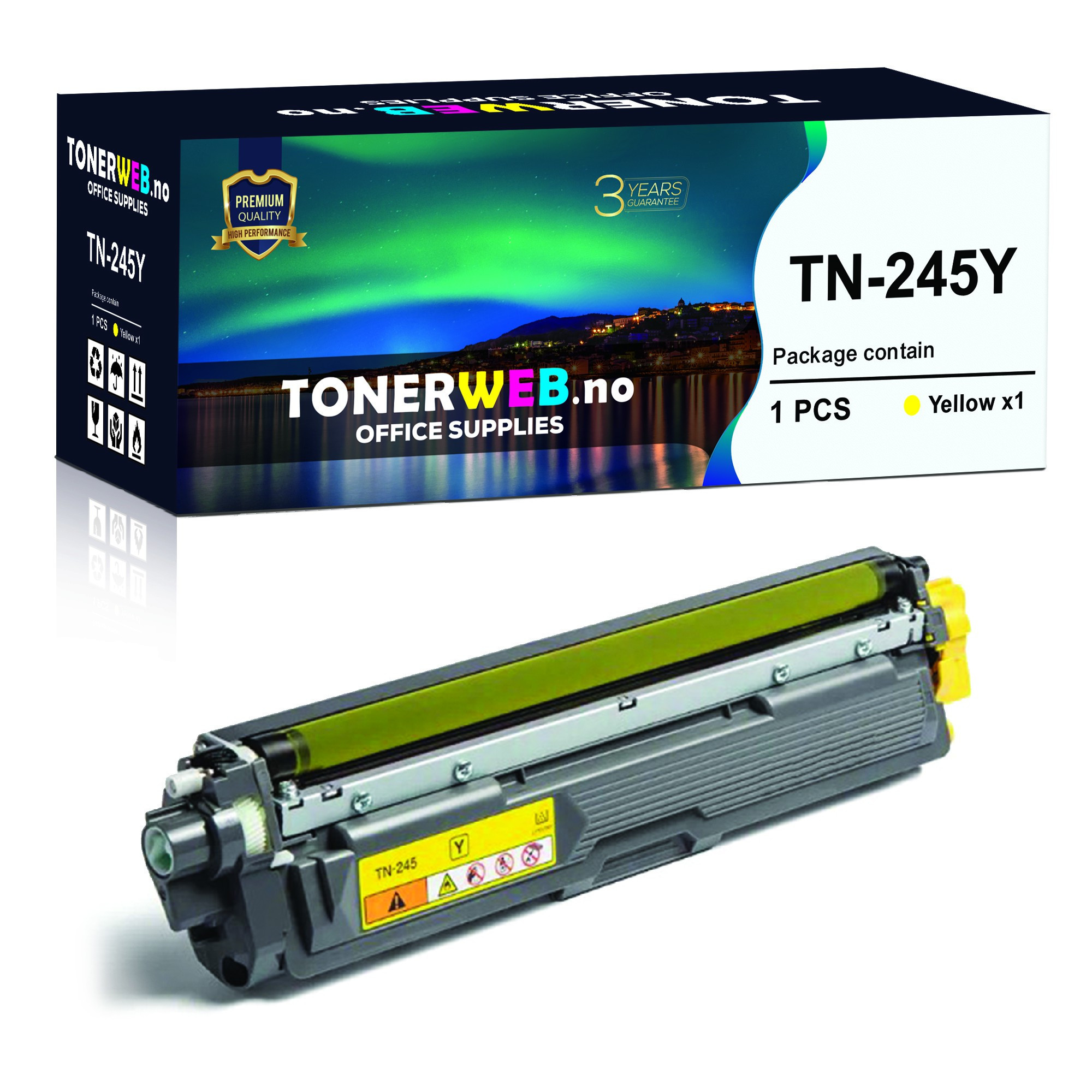 BildeTonerkassett, erstatter Brother TN245Y TN-245 Gul (2.200 sider)