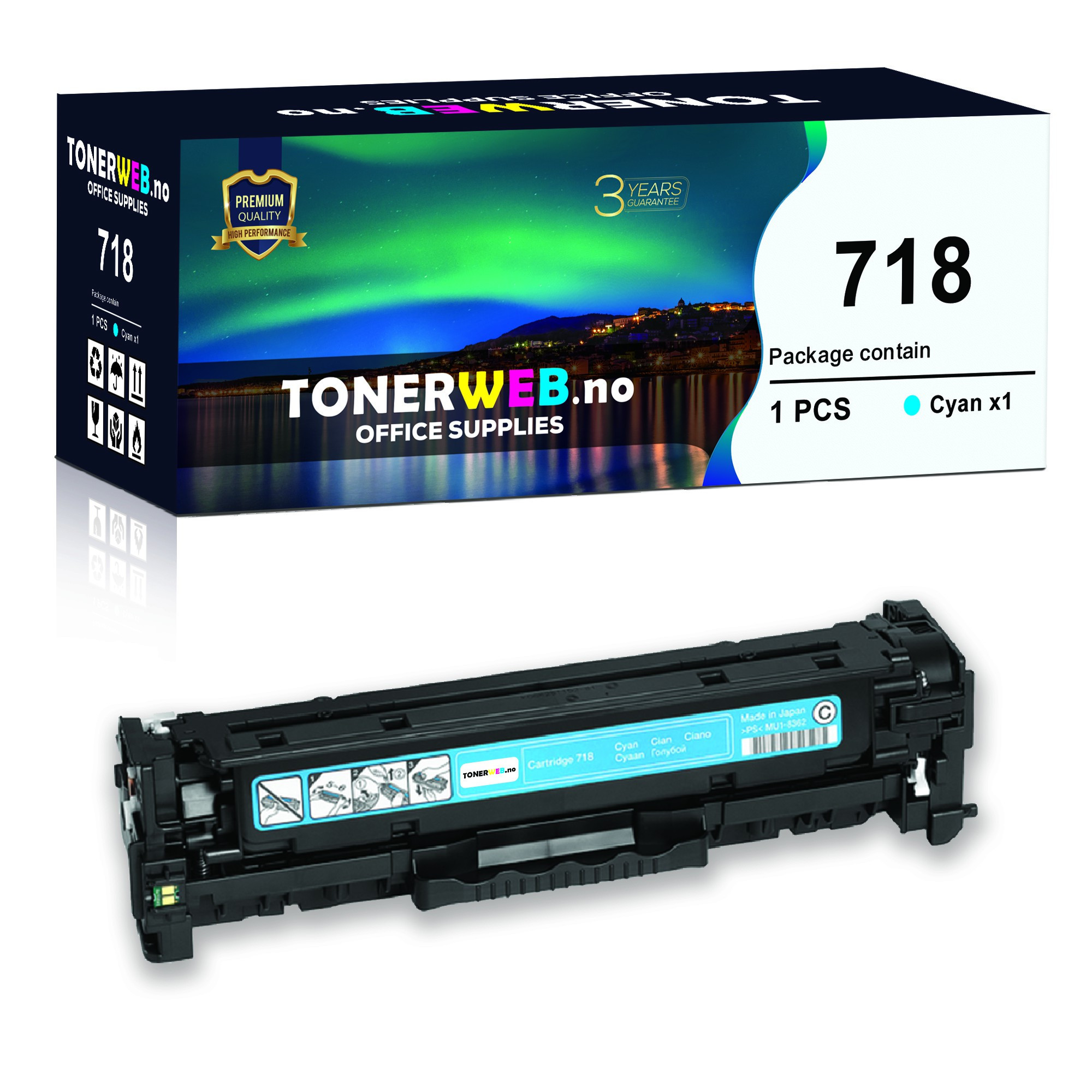 BildeCanon Toner Cyan 718C (2.900 sider) - Erstatter 2661B002