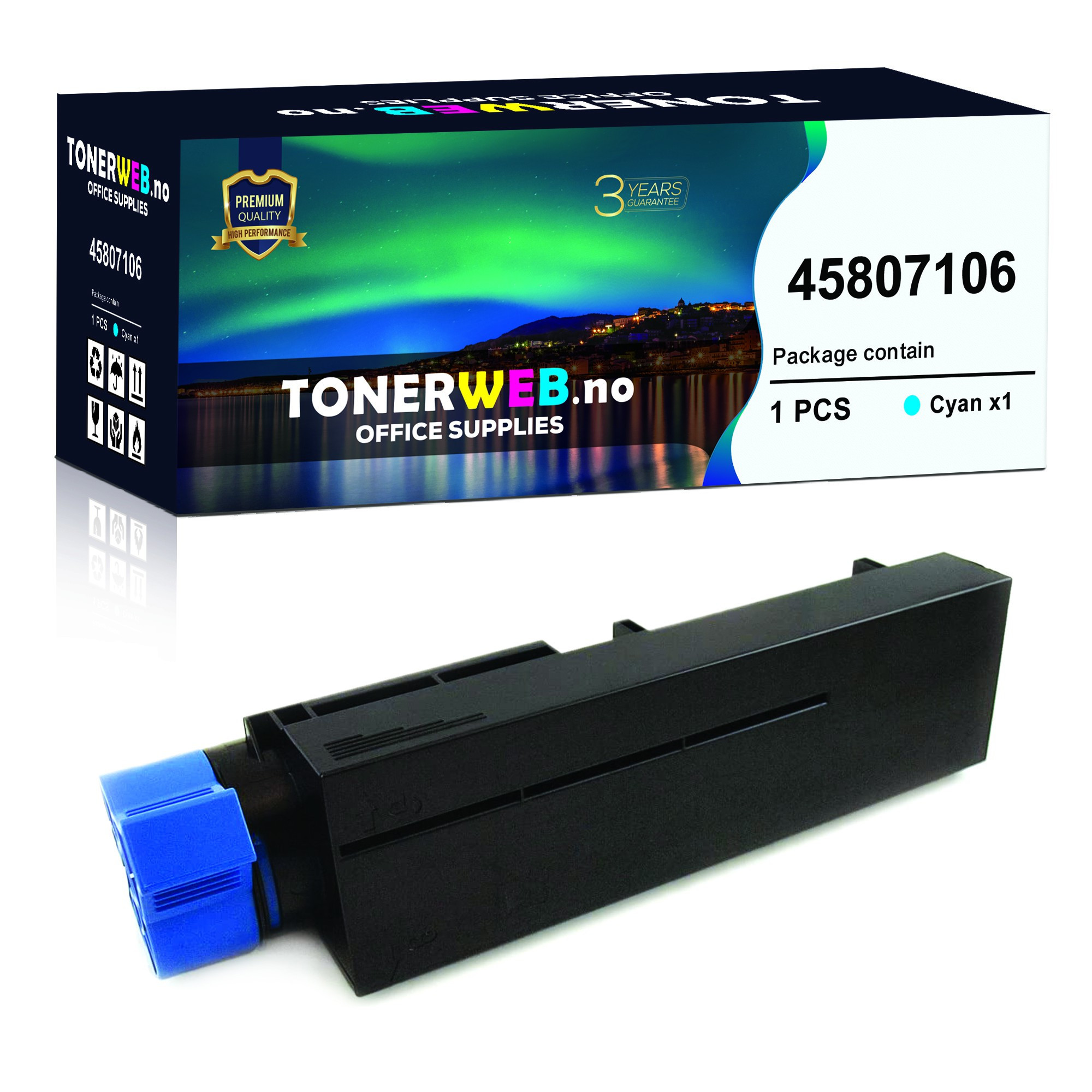 BildeOKI Toner Sort (7.000 sider) - Erstatter 45807106