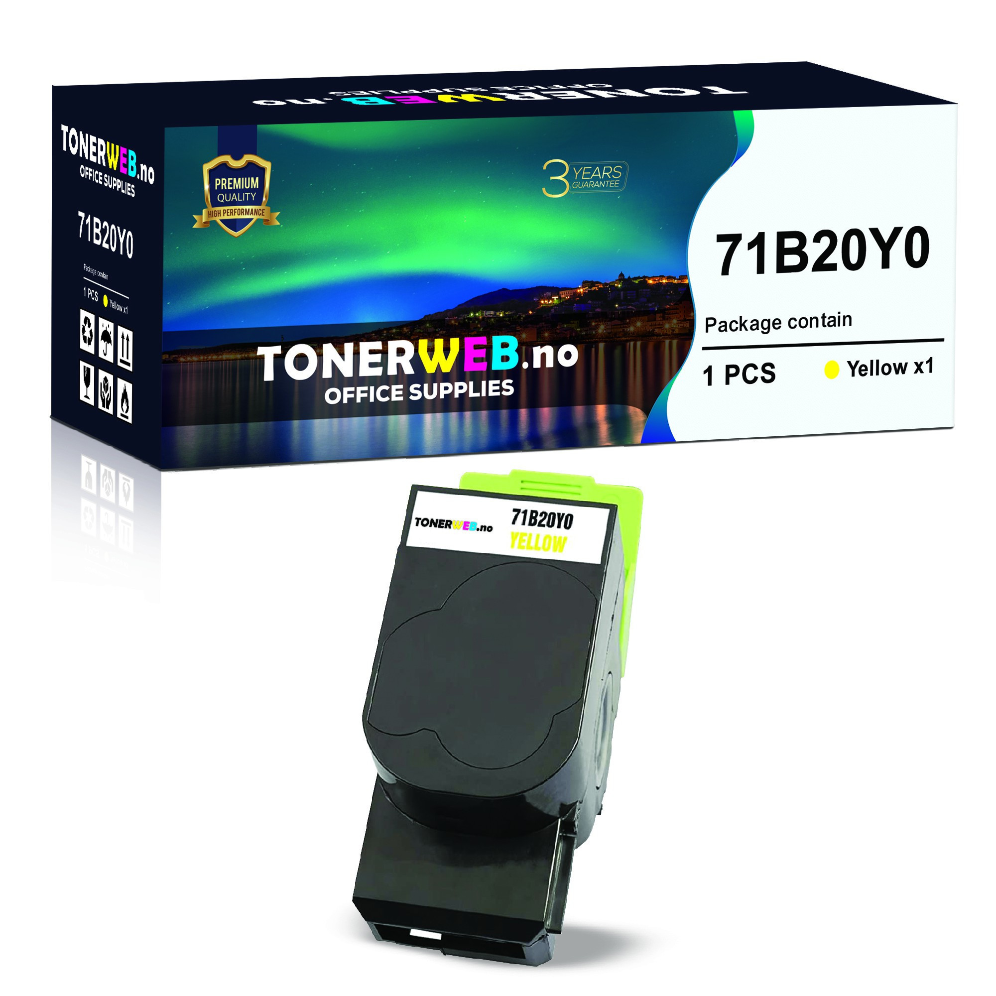 BildeLexmark Toner Gul (2.300 sider)  erstatter 71B20Y0