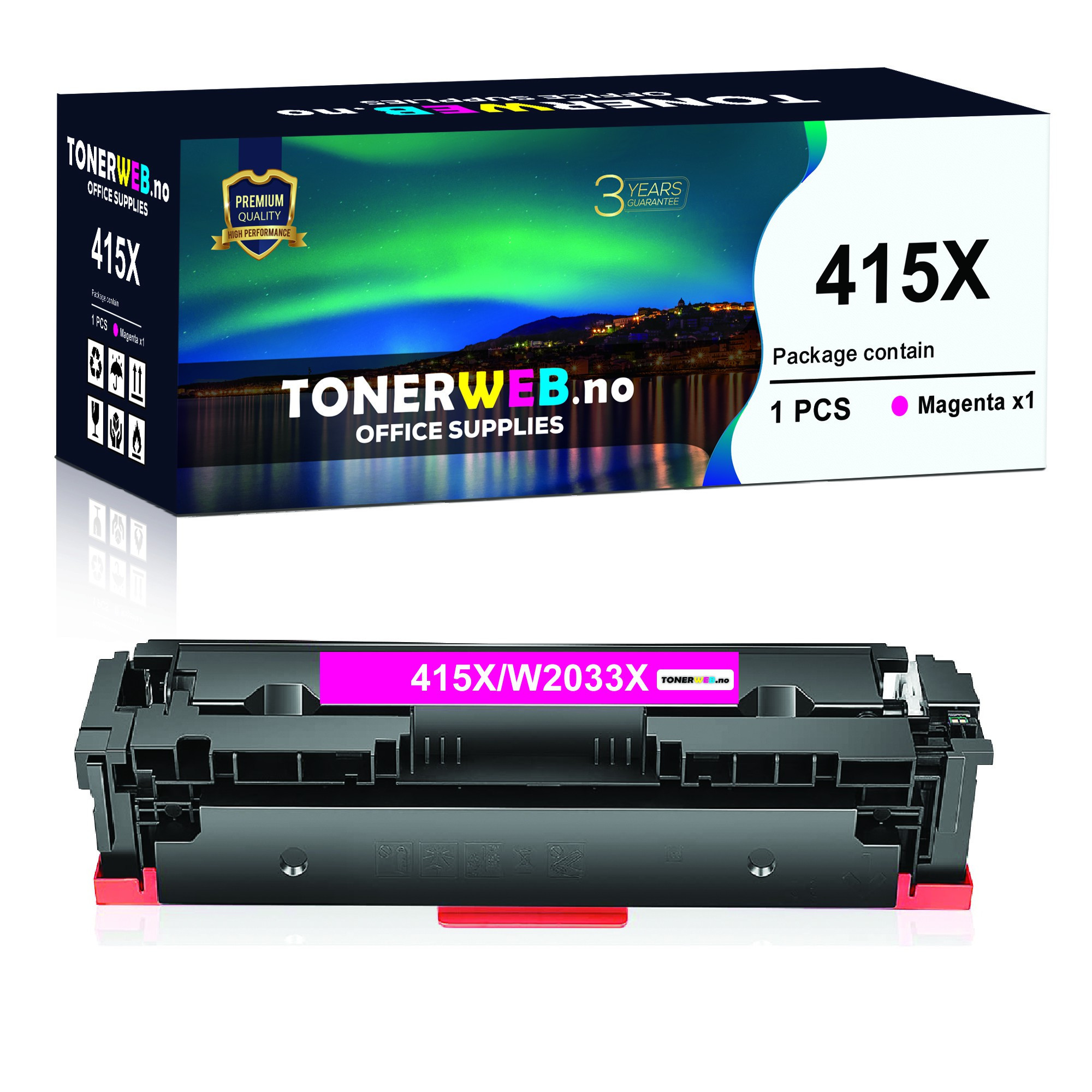 BildeTonerkassett, erstatter HP Toner Magenta 415X (6000 sider) 