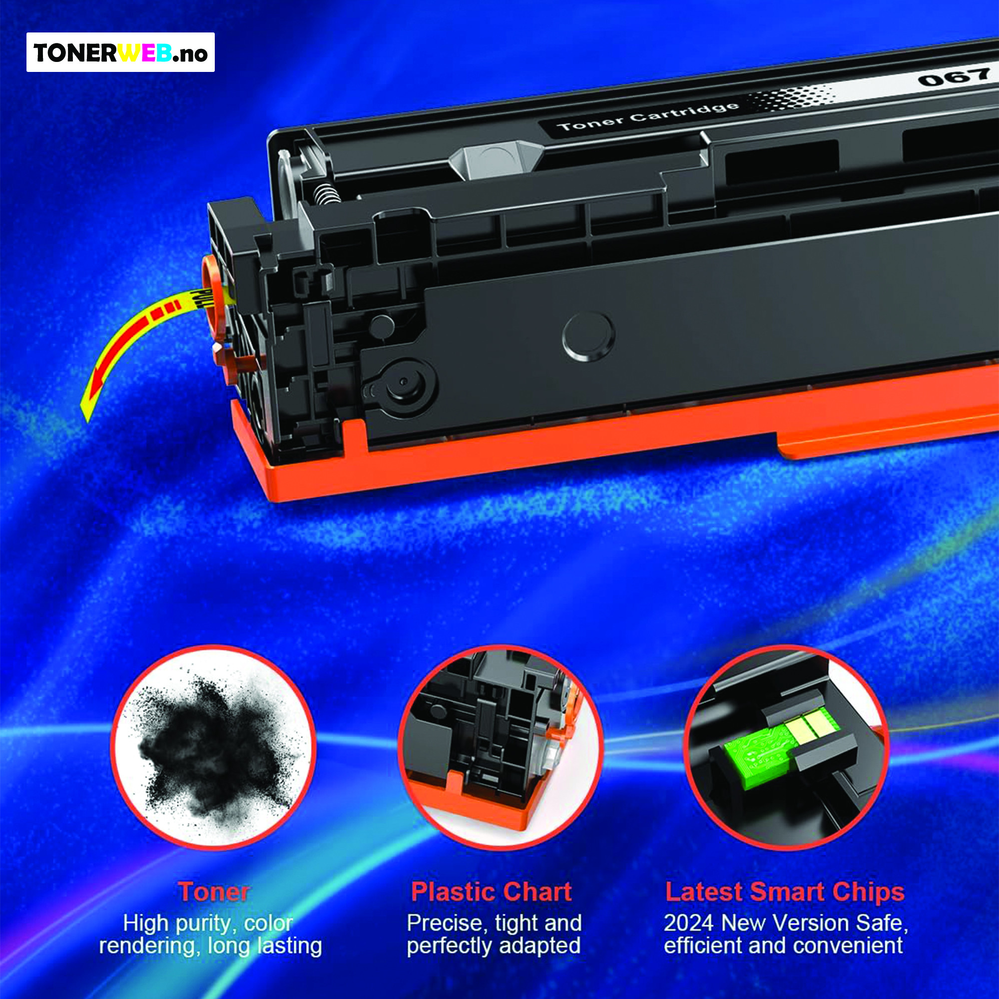 Tonerkassett. erstatter Canon 067 black 1.35k