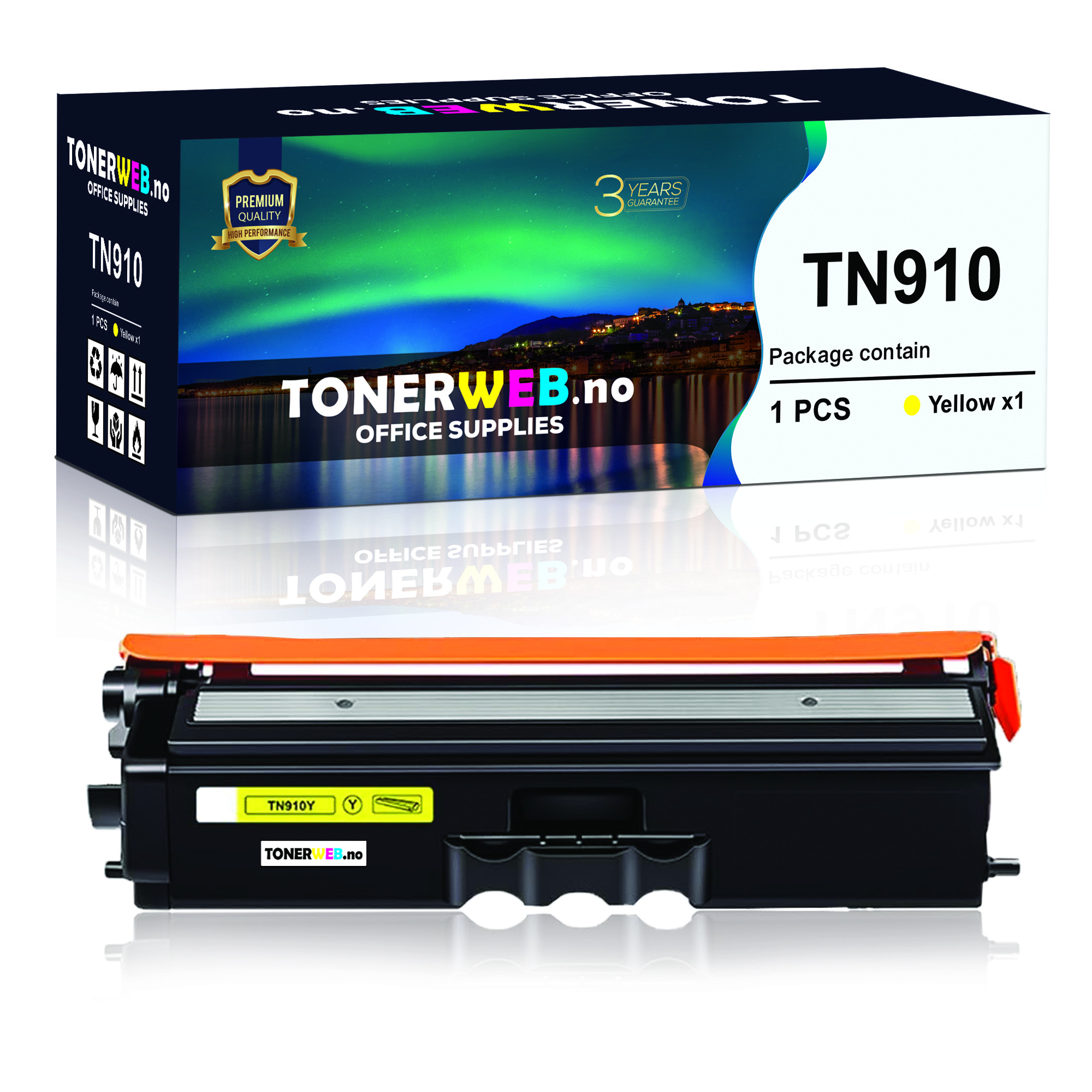 BildeTonerkassett, erstatter Brother Gul TN910Y (9000 sider)