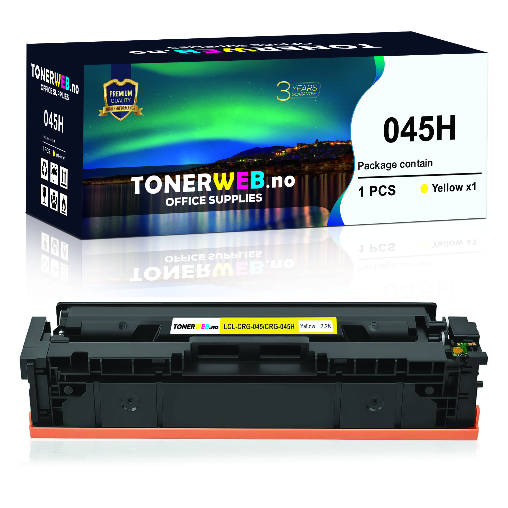 BildeTonerkassett, erstatter Canon 045H gul (2.200 sider) 