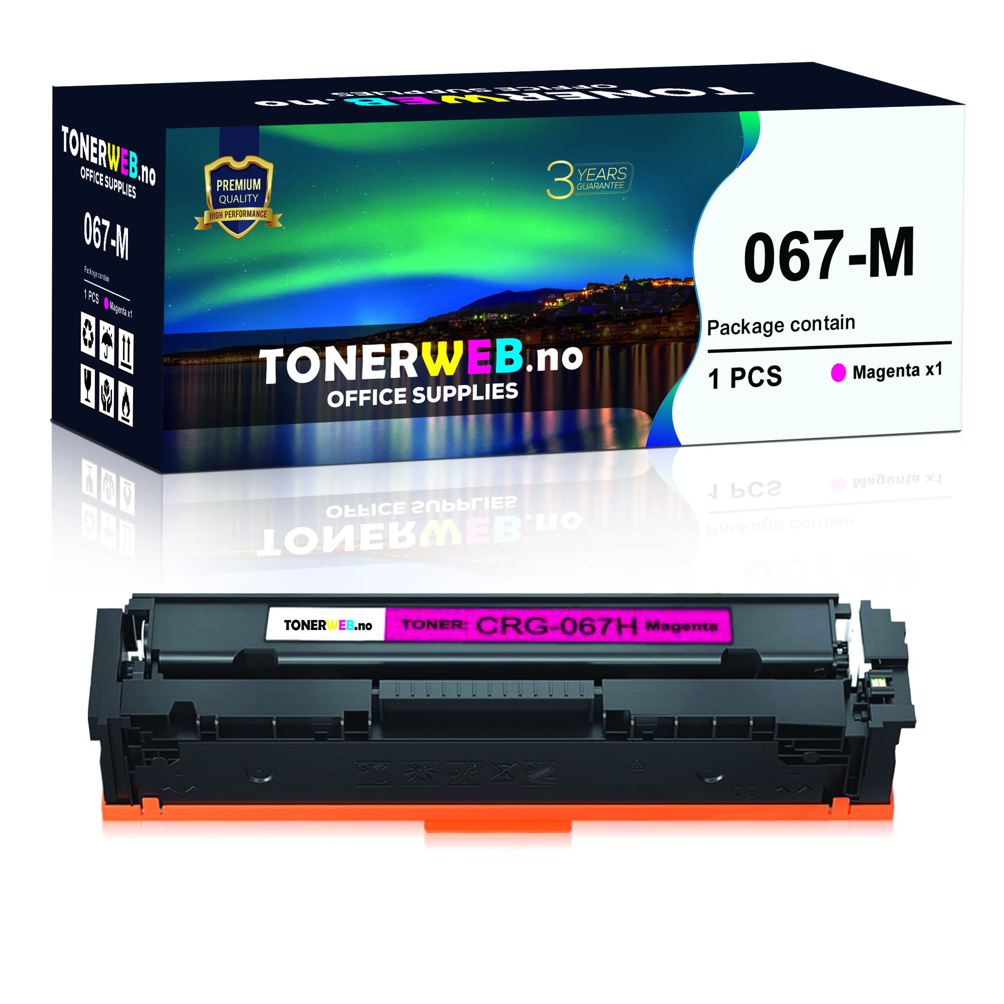 BildeTonerkassett. erstatter Canon 067 High Magenta 2.35k